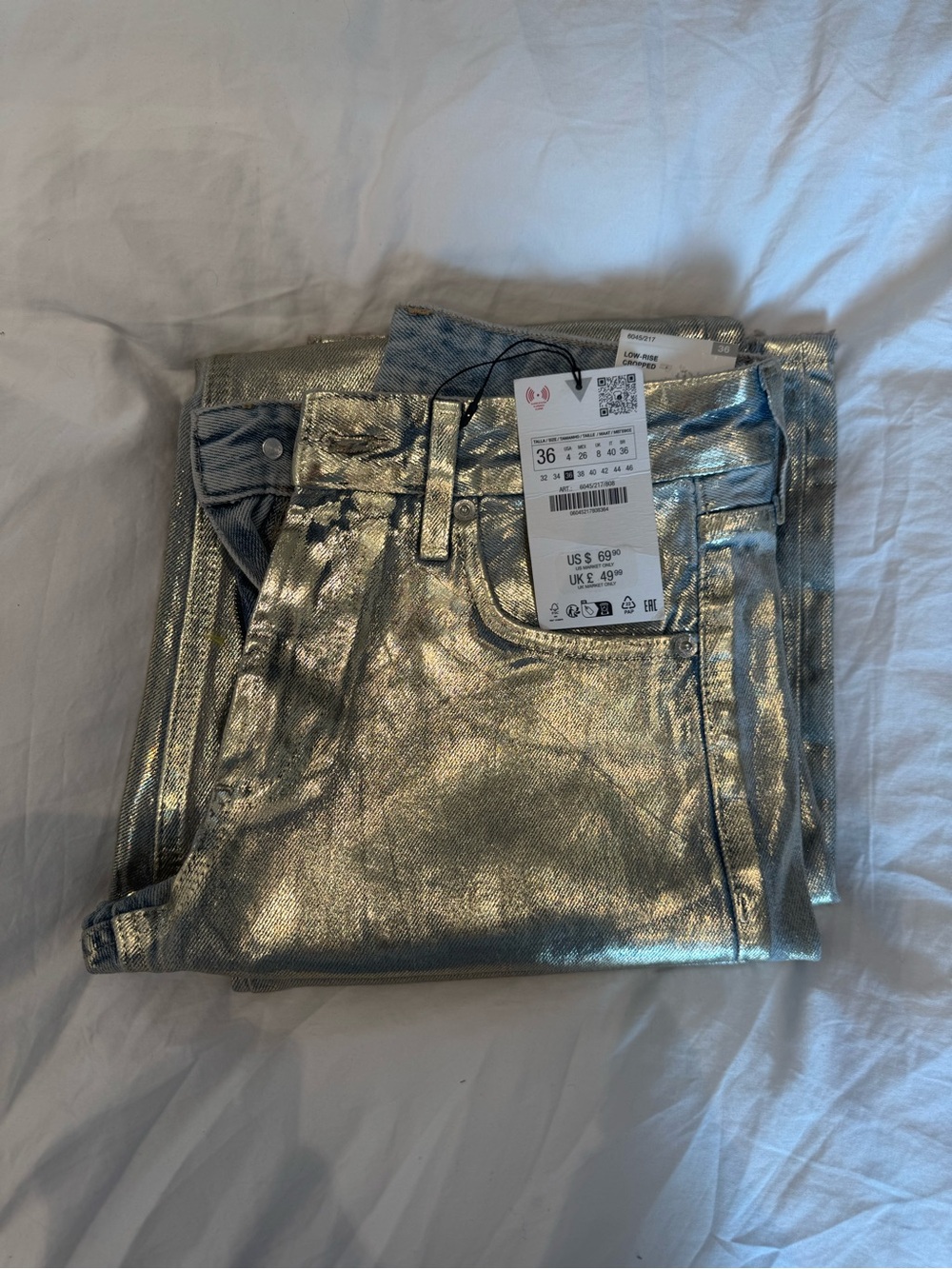 ZARA Metallic Jeans